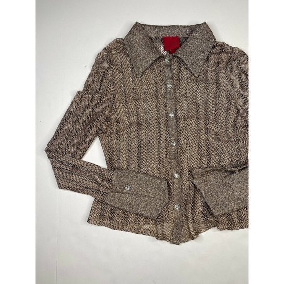 JS Collections Sheer Gold Armor Evening Draping - Picture 4 of 8